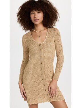 Stella Pardo Paris $550 Crochet Knit Sweater Dress Coquette 90s Cottage Core